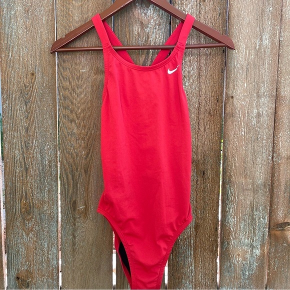 Nike Other - NIKE Hydrastrong Women’s Red One-Piece RacerBack Team Swimsuit Size 6